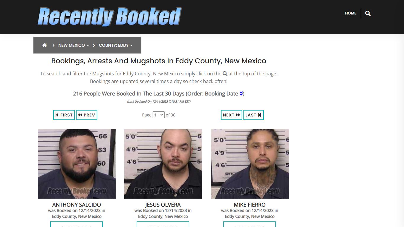 Bookings, Arrests and Mugshots in Eddy County, New Mexico - Recently Booked